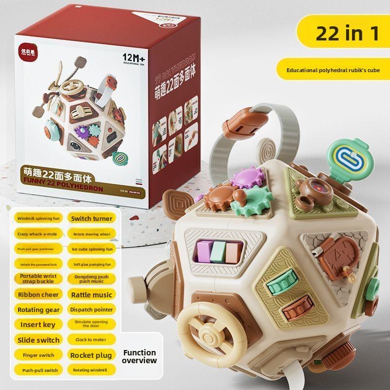 Multifunctional Multi-faceted Baby Rattle Toy for Babies Aged 0-3 Years, Montessori Fine Motor Skills Early Education Steering Wheel