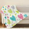 Heart Series Fleece Blanket Soft Warm Cozy Throw with Hemmed Edges, Vibrant Colors, Ideal for Living Room Sofa, Home Lounge, Valentine's Day Gift