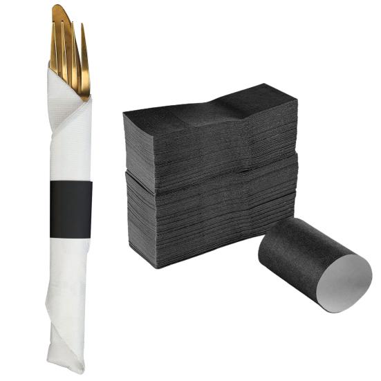 100PCS Napkin Ring Self-adhesive Strong Stickness Tightly Wraps Elegant Napkin Ring Set Home Party Supplies