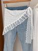 1 Piece of White Lace Triangular Headscarf, Women's Exquisite Embroidery, Cotton Toe Cover, Fart Curtain, Seaside New Style
