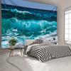2D Ocean Wave Tapestry Turquoise Sea Wall Hanging for Bedroom Living Room Home Decor