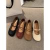 Fashion Women's Vintage Dress Flats Ballet Flats for Women Low-Cut Slip-On Round Toe Slippers Dressy Comfortable Ankle Strap Flat Shoes
