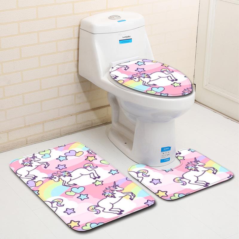 Heißverkaufende Toilette Dreiteilige Bodenmatte Türvorleger Badezimmerteppich Rutschfest Praktischer Türvorleger