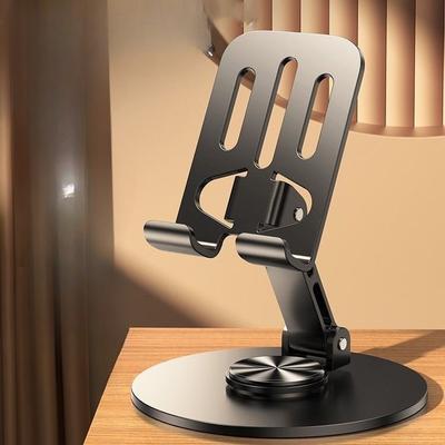 1 ADET Tamamı Metal 360 Derece Dönen Cep Telefonu Tutucu, Üst Düzey Mekanik Tutucu, Cep Telefonu Genel Metal Destek Çerçevesi