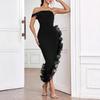 Women's Off-the-shoulder New Ruffle Irregular Hip-wrapping Sexy Dress