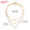 Accessories Floral Rhinestones Butterfly Pendant Snake Chain Collarbone Chain Hawaiian Style Multi-Layer Necklace