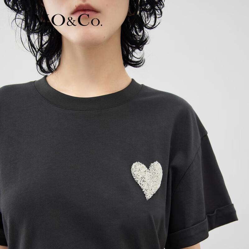 MO&Co. Asymmetric Heart Sequin Slimming Dress