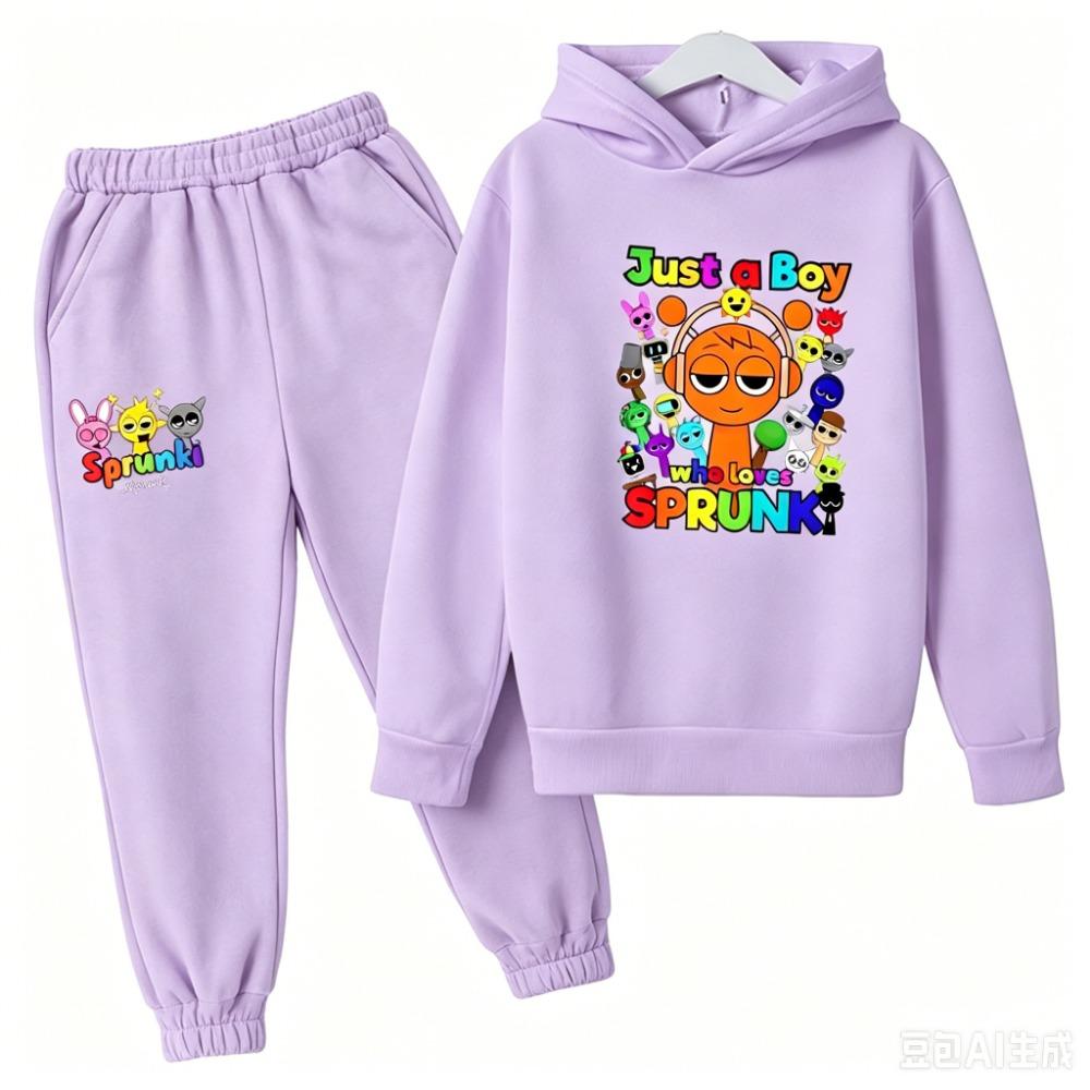 Kids' Hoodie and Pants Set for Boys and Girls - Anime Character Sweatshirt, Spring and Autumn Kids' Outfit