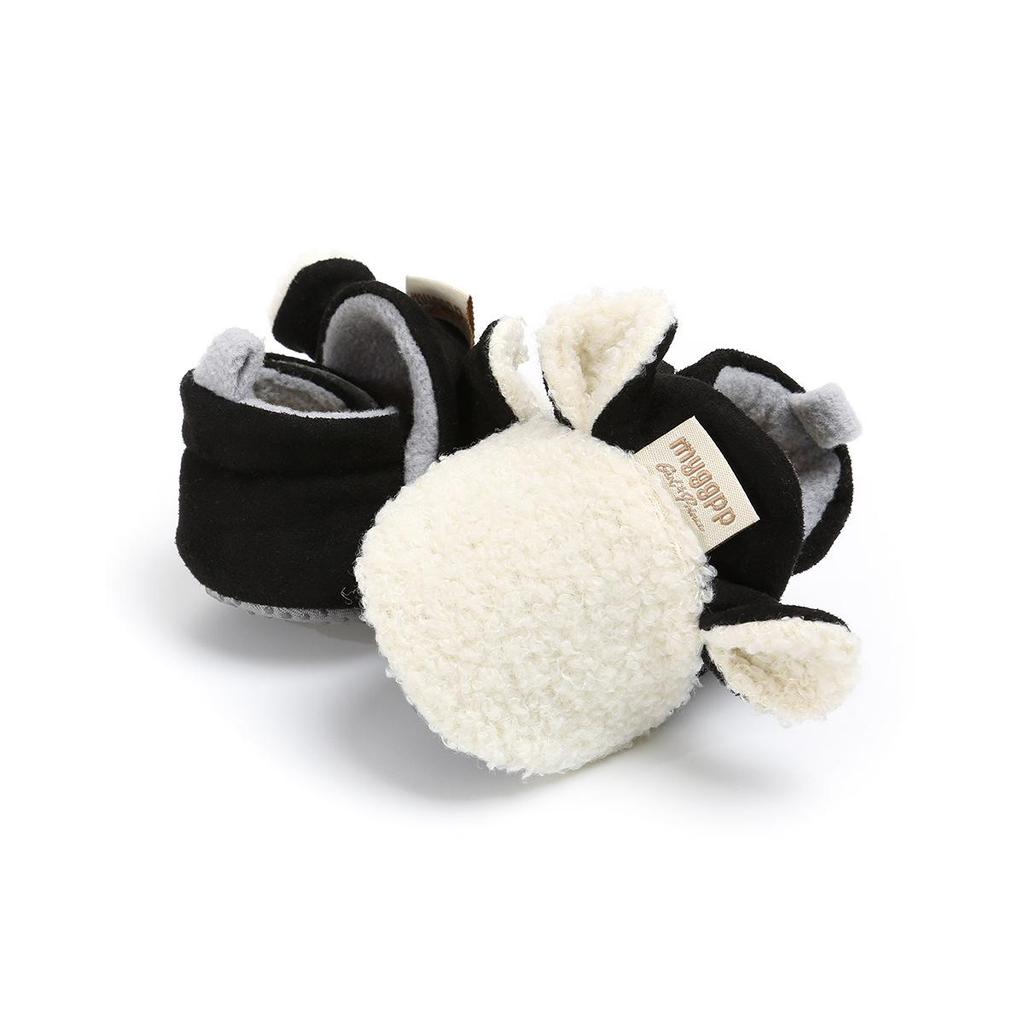 Unisex Cartoon Winter Baby Velcro Cotton Shoes, Soft Sole, Warm for Toddlers Aged 0-1 Year