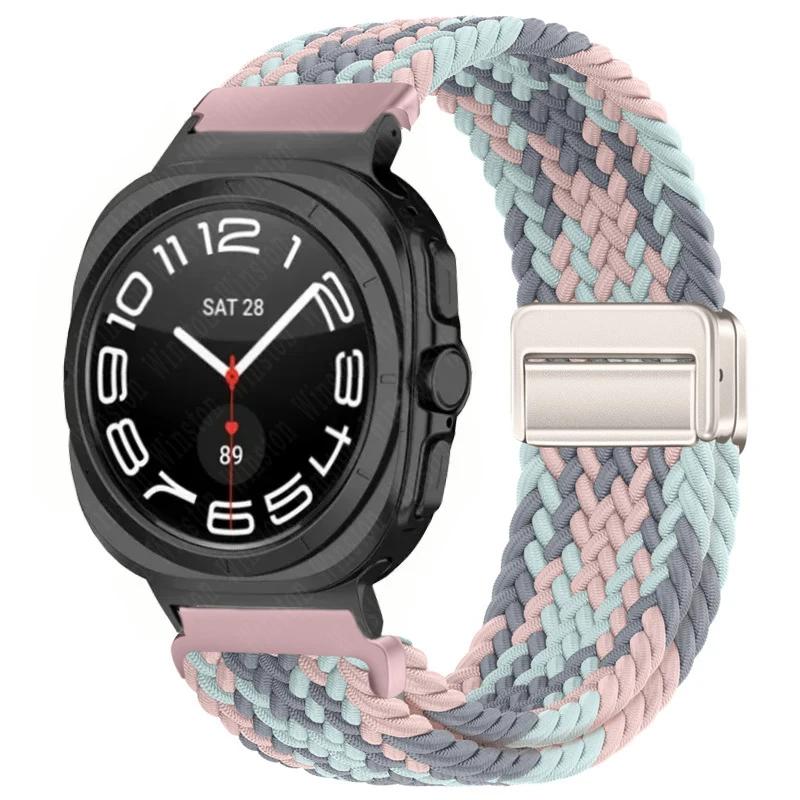 For Samsung Galaxy Watch 7 Ultra Strap 47mm Accessories Magnetic Nylon Braided sport Bracelet Correa Galaxy Watch 7 Ultra Band