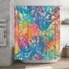 Vibrant Palm Leaf Shower Curtain for Bathroom Decor Waterproof Fabric with Hooks, Available in Multiple Sizes