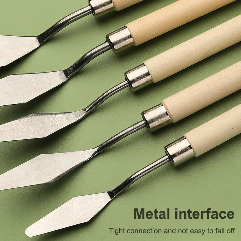 7 ks/Sada nerezových špachtlí na olejomalbu Umělecké nástroje Špachtle Paletový nůž Míchací nůž na olejomalbu Stěrka Umělecké nástroje