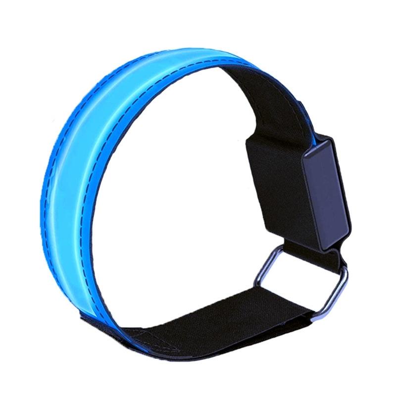 LED Lighted Night Running Armband Sport Safety Wristband Glows in The Dark Led Slap Bracelets Luminous Armband