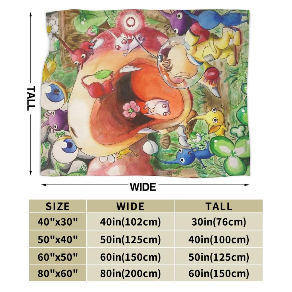 Pikmin Game Blanket  Warm Novelty Plush Bedding Throws For Outdoor Decorative Flannel Bedspread Bed Cover
