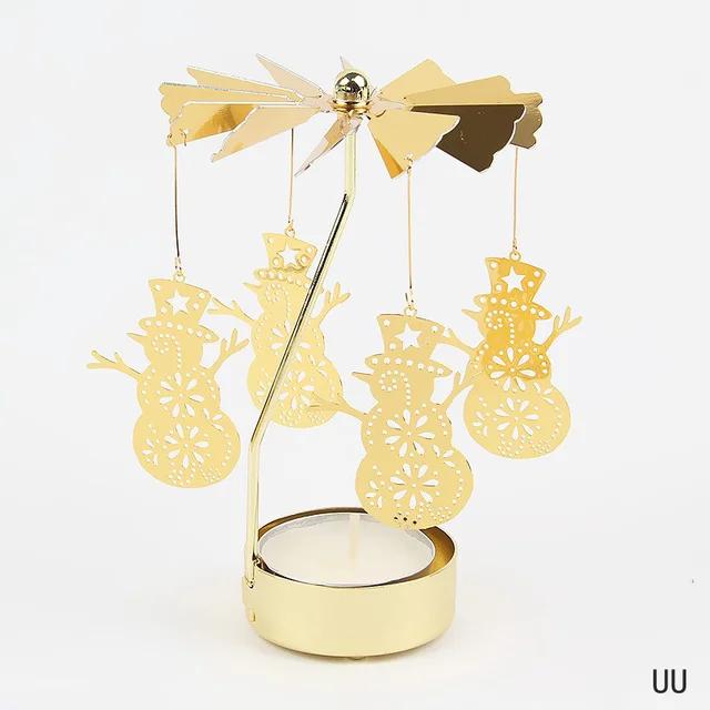 Carousel Candle Holder Gold Metal Candlesticks Room Decor Cake Rotating Candle Stand Home Decoration For Valentine's Christmas