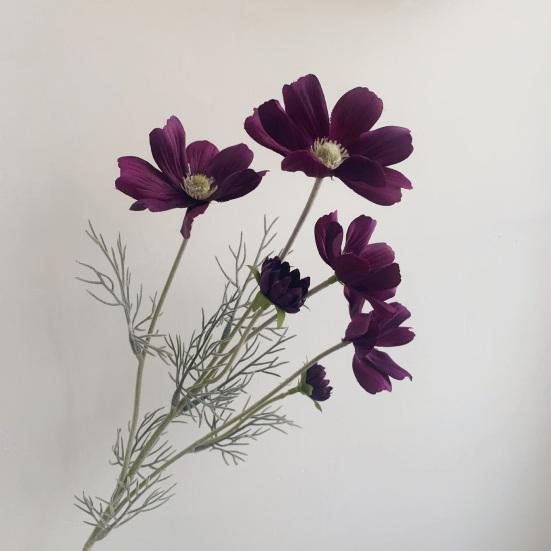 Künstliche Cosmeenblüten 6 Köpfe Kunstseiden-Cosmeen mit Stiel Falscher Wildblumenstrauß für Vase Hochzeitsparty Frühling Sommer Heimdekoration