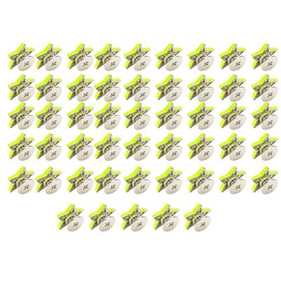 50 Sets Star Rivets Stud Screw Zinc Alloy Bags Clothes Shoes Belts DIY Flat Button 12mmFluorescent