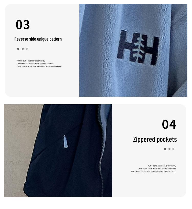 Girls' Korean Style Reversible Hooded Windbreaker: Trendy Spring/Autumn Jacket for Big Girls