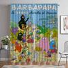 Anti-mosquito Curtains for Camera Les Barbapapa Home Interior Curtains 2 Pieces Living Room Curtain Partition Tulle for Bedroom