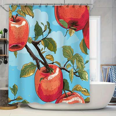 Apples Shower Curtain Bath Decoration Printing Waterproof Fabric Bathroom Decorations