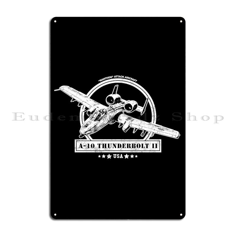 A-10 Warthog Design by Zane A10 Warthog Fairchild Thunderbolt USAF Fighter Aircraft Metal Create Living Room Pub Tin Sign Poster