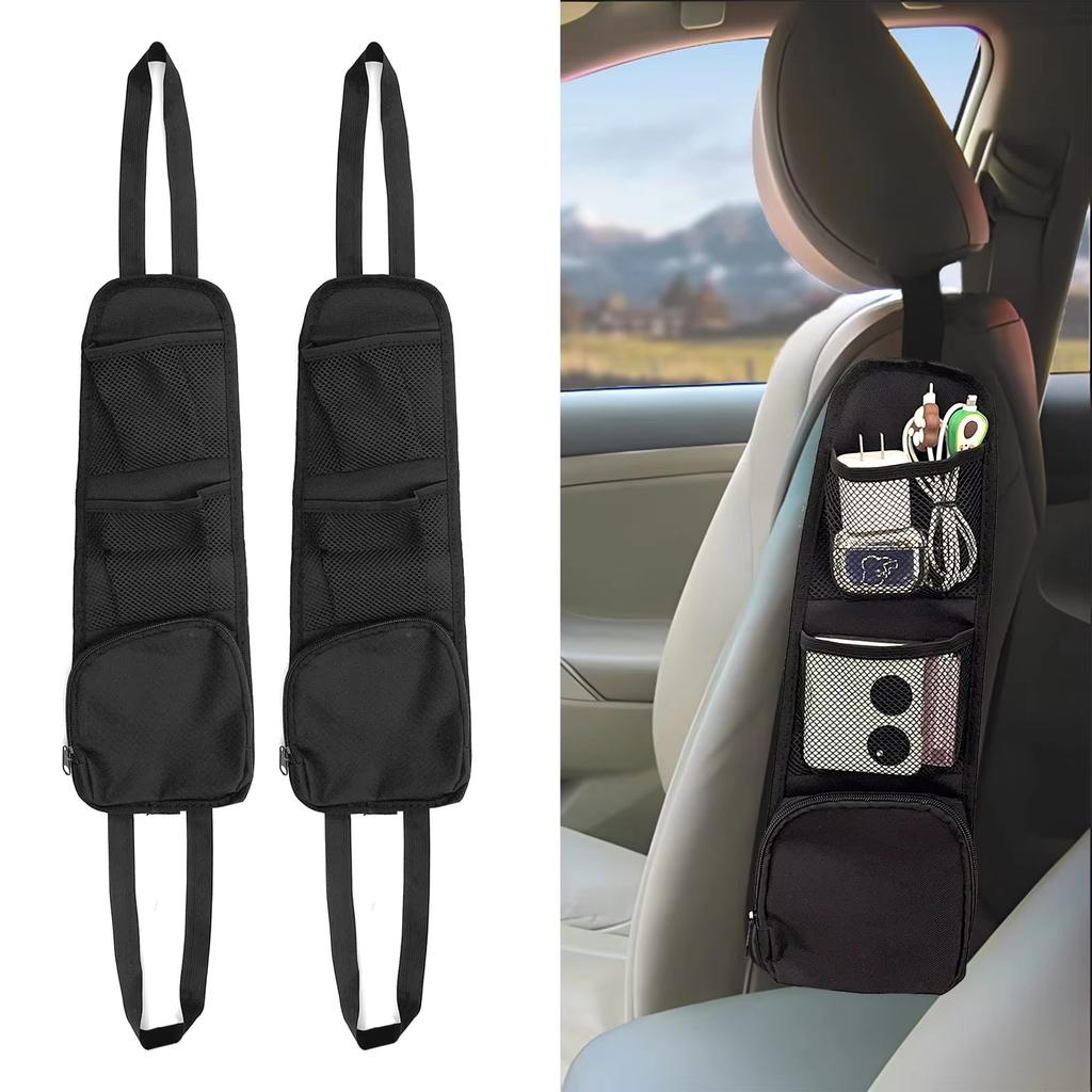 Car Seat Side Storage Bag Vehicle Backrest Side Hanging Pouch Auto Organizer Pocket Accessories