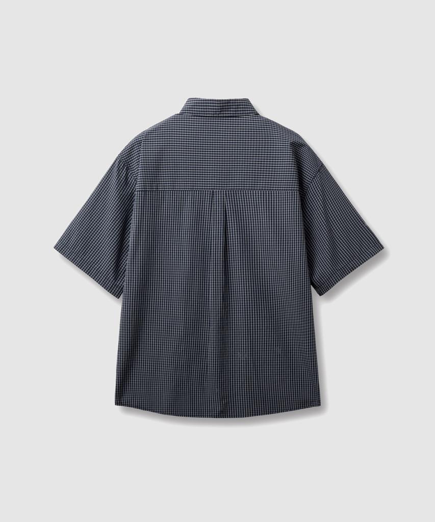 ASP Small Check Short Sleeve Shirt - Navy