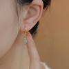 Elegant Hetian Jade & Red Agate Earrings: Gold Thread, High-End Chinese Style
