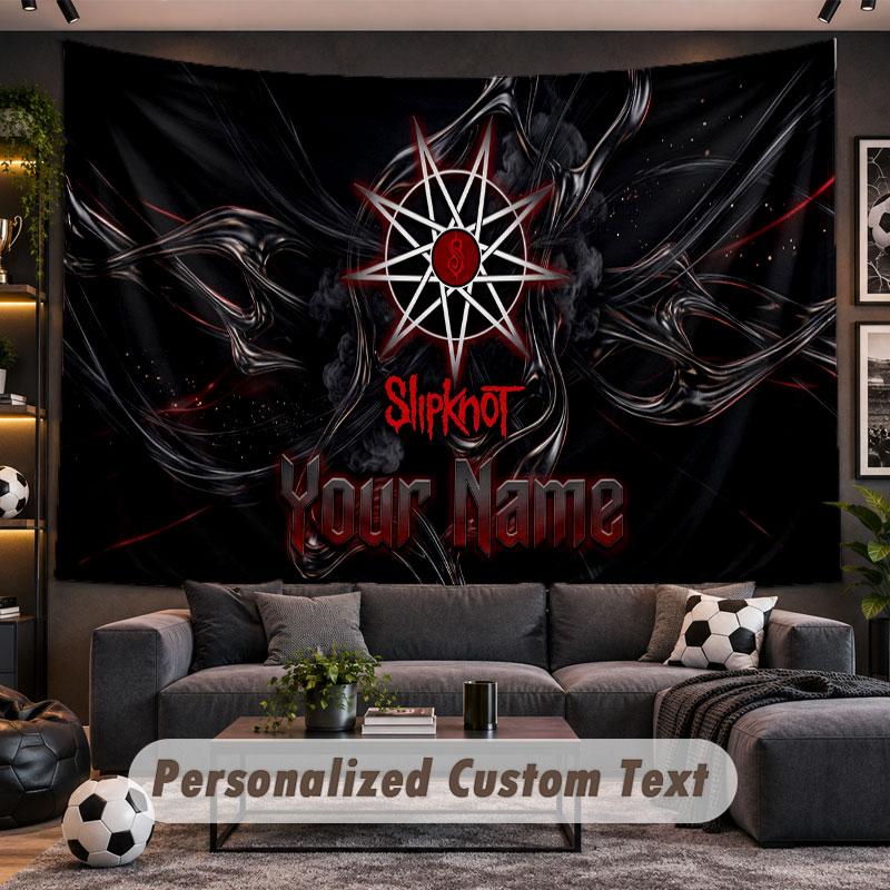 Wall Hanging Tapestry Custom NameSlipknot Pattern Personalized Printed Fabric Wall Decor