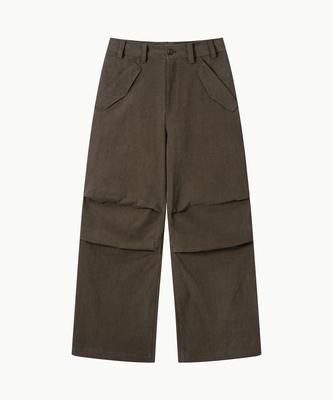 Leondi Wood Pitched Parachute Pants - Brown