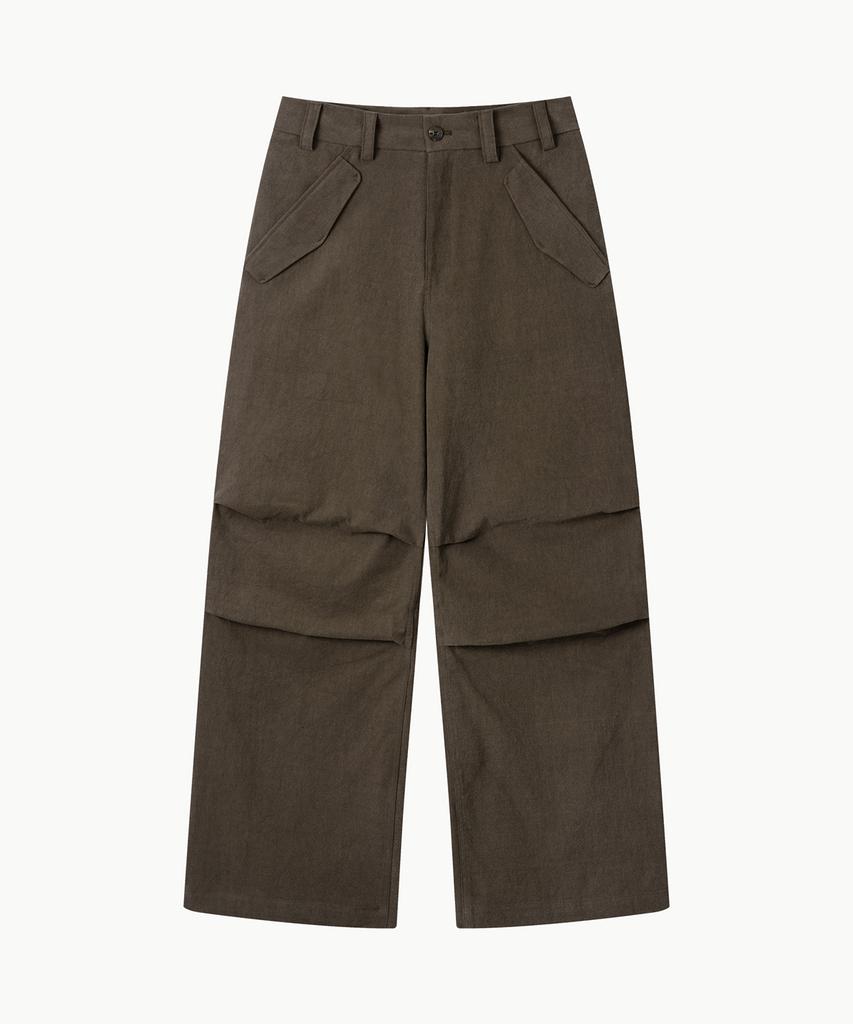 Leondi Wood Pitched Parachute Pants - Brown