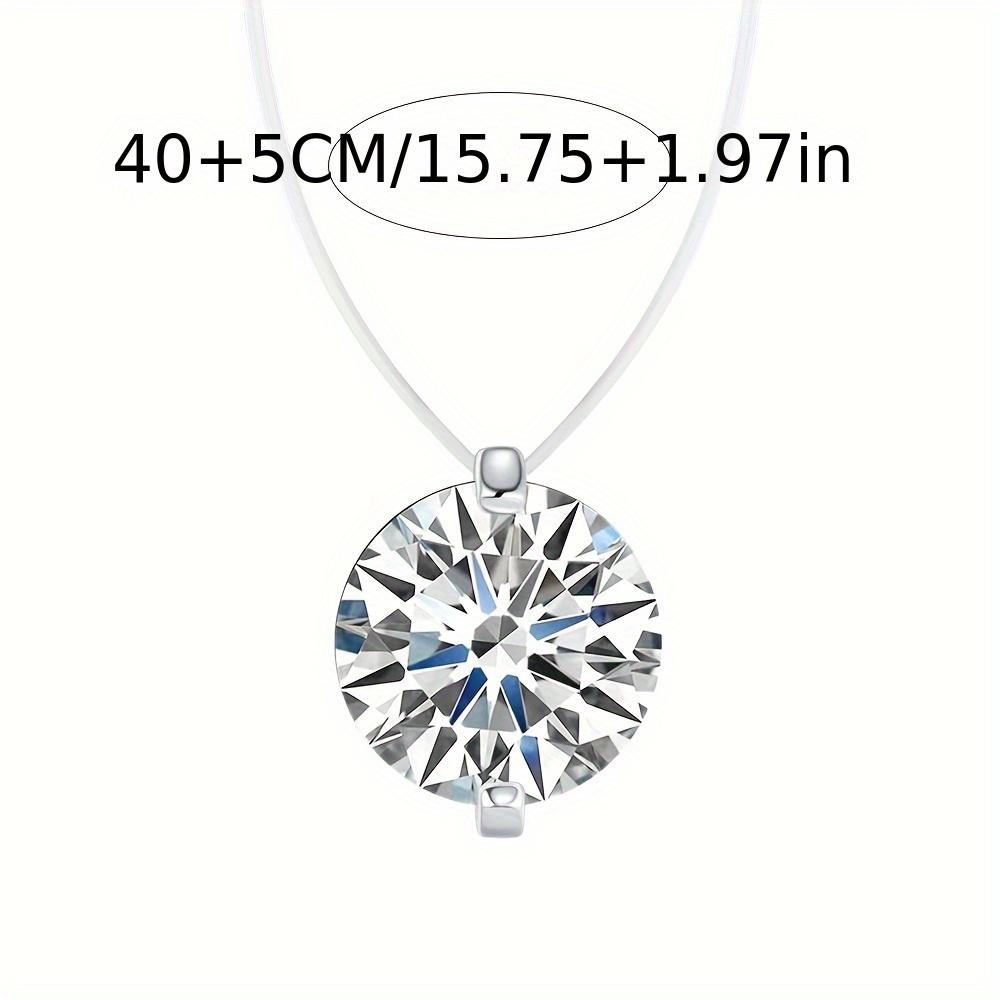 Regalo de Joyería Versátil para el Día a Día Cadena Minimalista Ultra-Brillante para la Clavícula Cadena de Hilo de Pescar Collar Lágrima de Sirena