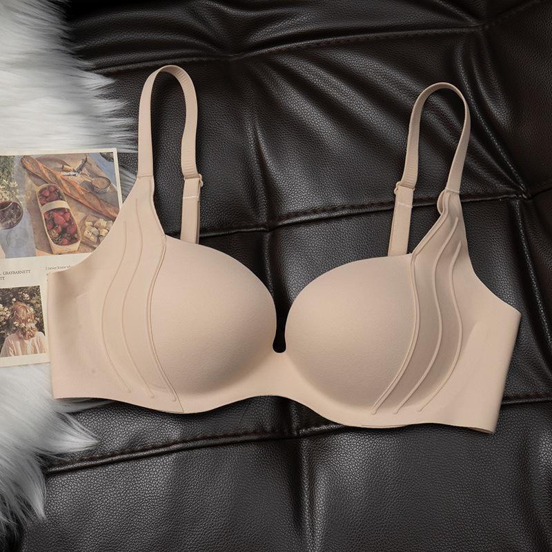 Push Up Bra Simple Seamless Bra for Women Flat Chest Show Bigger No Steel Ring Side Breast Collection Anti-sagging