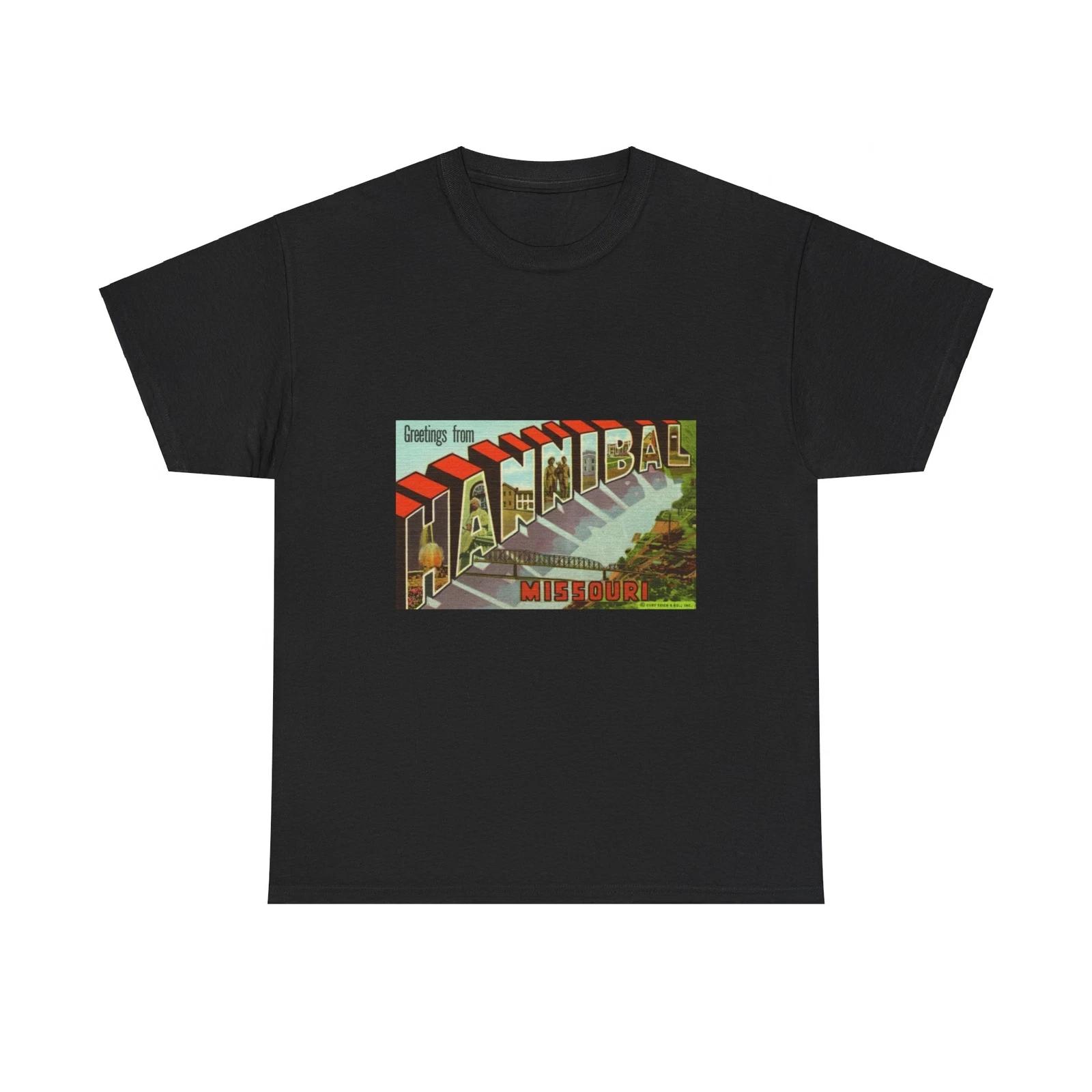 Greetings from Hannibal Missouri (Greeting Postcards) T shirt L