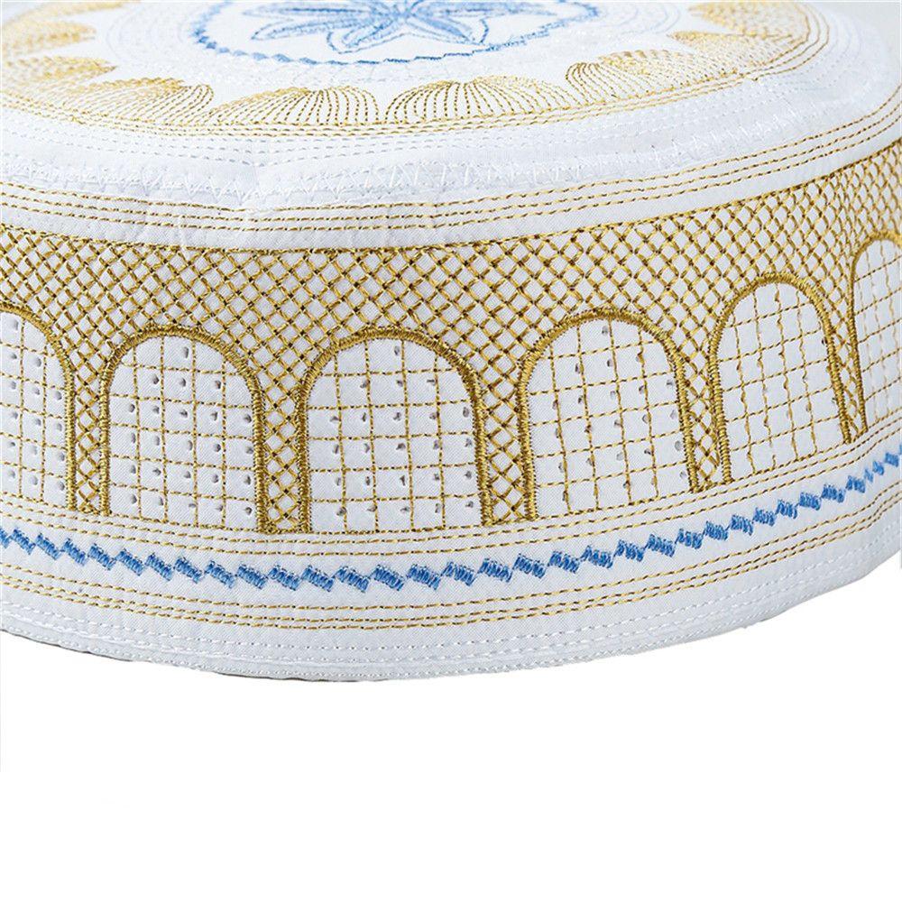Islam Embroidery Cotton Prayer Hat Musliman Turban Muslim Hat India Caps