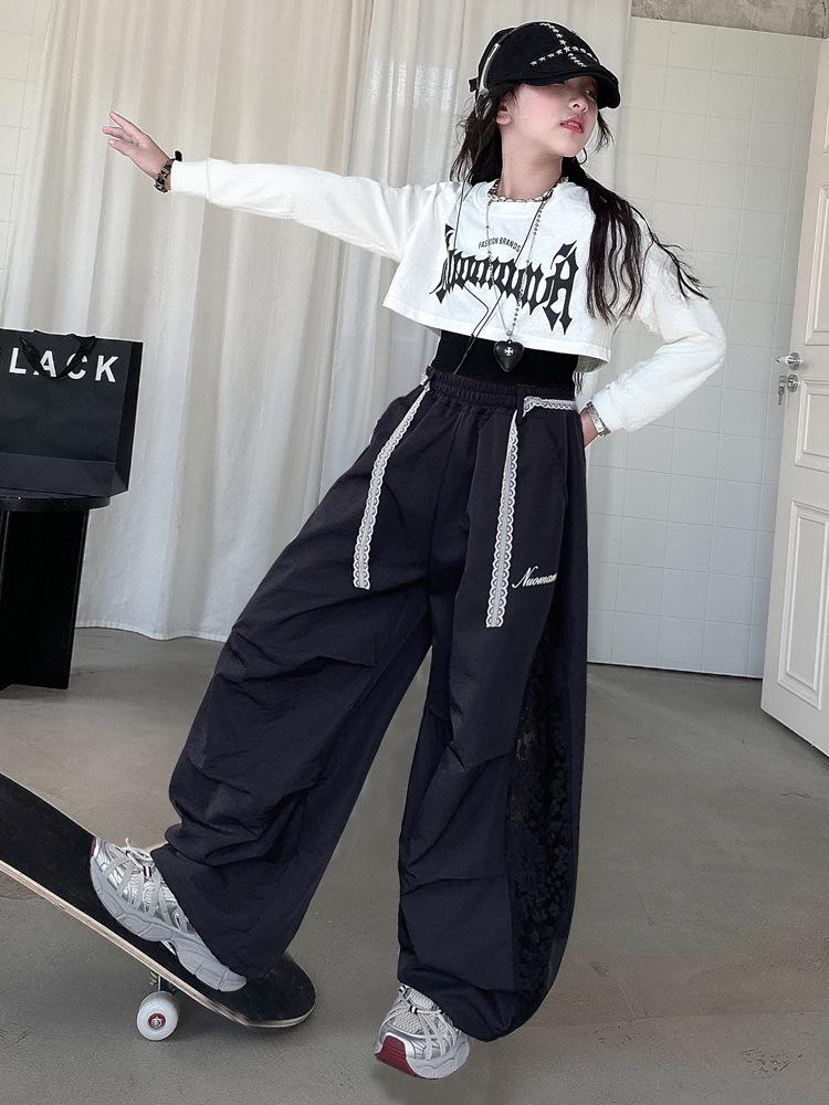 Cooles Hip Hop Jazz Tanzset für Mädchen - Trendiges zweiteiliges Set für Kinder für Frühling/Herbst 2025