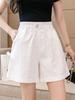 Women's Summer High Waist Pure Cotton Casual Shorts - Korean Style Plus Size, Loose Fit, Wide Leg Capri Pants