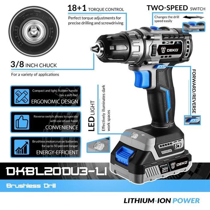 Perceuse Visseuse Sans Fil Pro 20V 42N.M, Modele: SET 1