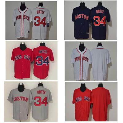 Boston Red Sox 34 Baseball Jersey Unisex Fan Apparel Embroidered Team Uniform Sports Events