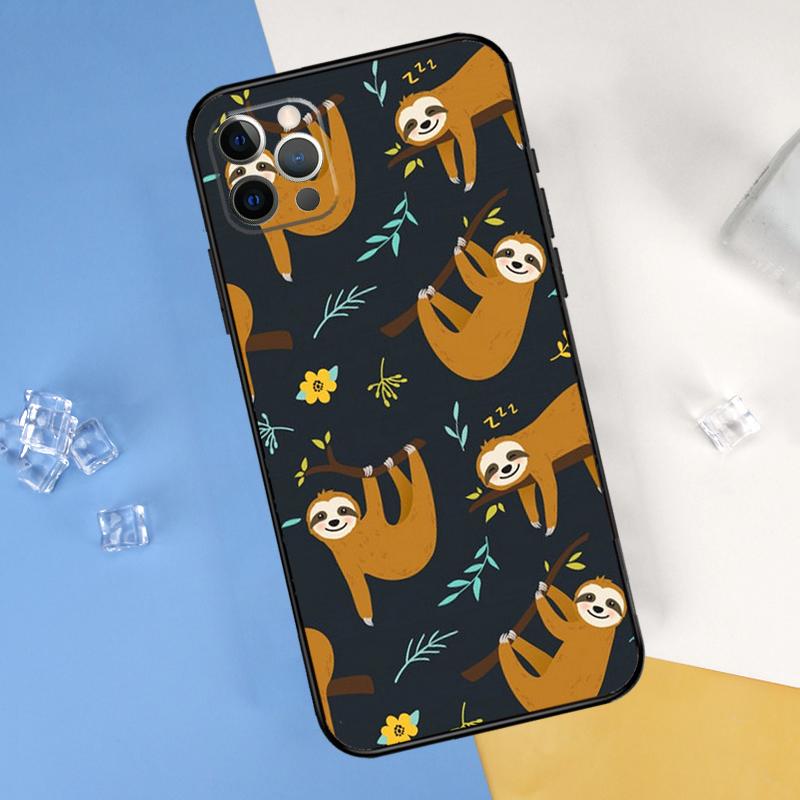 

Sloth Cute Animal Phone Case For iPhone 16 Pro Max 13 12 Mini 11 14 15 Pro Max XR 16 15 Plus 16e Cover Shell iPhone 12 Pro
