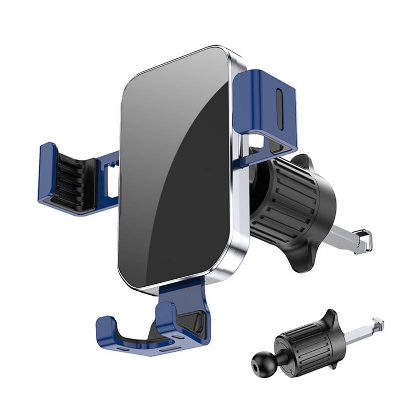 In-Stock Leather Texture Car Air Vent Bracket with Customizable Logo for Multifunctional Phone Navigation.