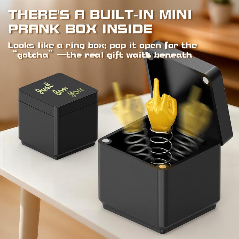 Funny Annoying Surprise Gift Box, Prank Rose Poop Middle Finger Figurine Ornament for Gag Present