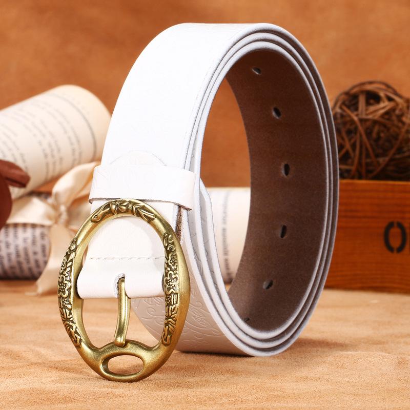 Mary Women s embossed leather belt - vintage denim belt - wide floral waist belt белый