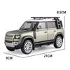 1/24 Scale Diecast Range Rover Defender SUV Alloy Car Model, Diecast Metal Toy Off-Road Vehicle with Sound and Light, Miniature Car Toy (Blue)