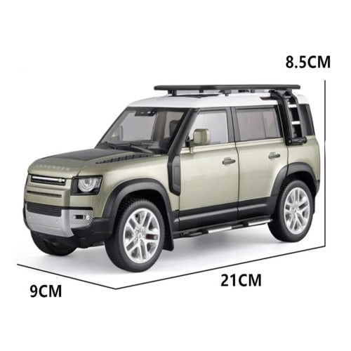 1/24 Scale Diecast Range Rover Defender SUV Alloy Car Model, Diecast Metal Toy Off-Road Vehicle with Sound and Light, Miniature Car Toy (Blue)