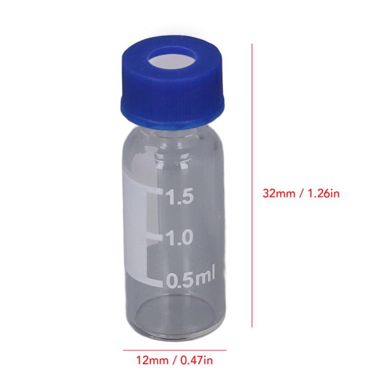 100 Pezzi Flaconi Campione da 2 ml in Vetro Trasparente con Tappo a Vite, Area per Scrittura e Scala, per Laboratori e Prodotti di Bellezza