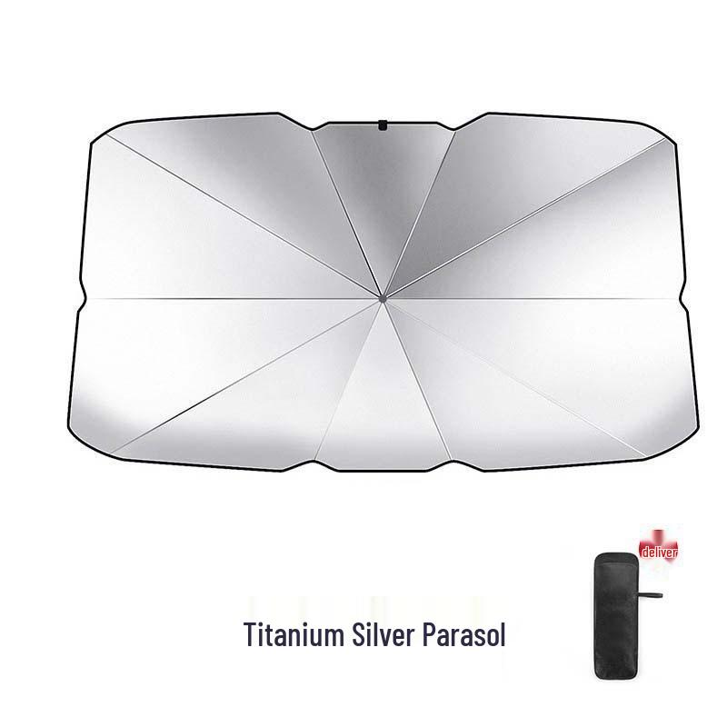 Car Front Windshield Sunshade Heat-Insulation Summer Shield Titanium Silver Standard