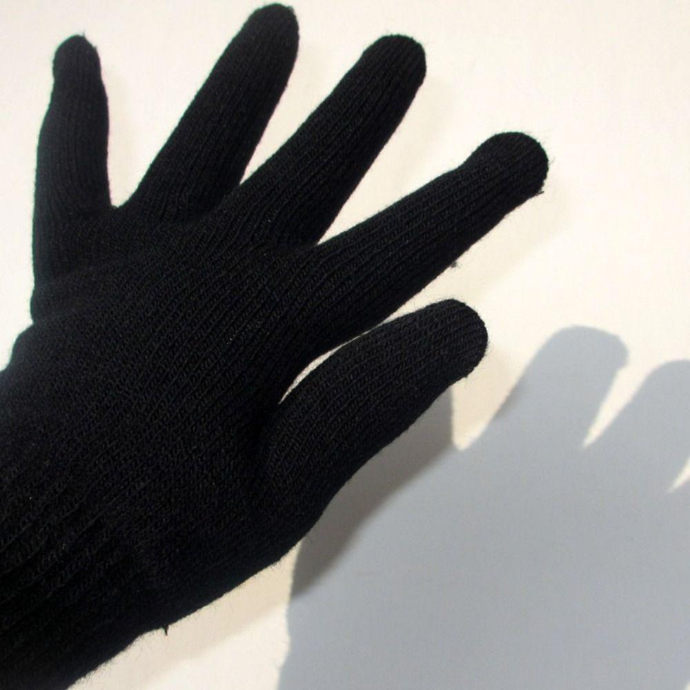 Plush Lining Full Fingered Gloves Thicken Women Men Mittens Ribbed Knitted Gloves  Winter Season