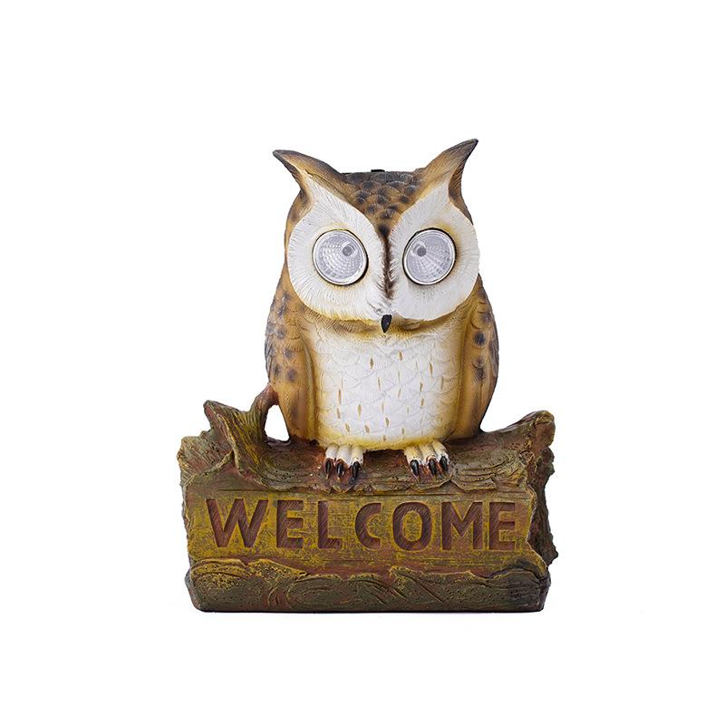 Garden Outdoor Solar Lights Owl Ornaments Villa Garden Simulation Animal Creative Wall Hanging Decorations