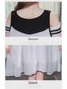 New Arrival: Large Size Off-Shoulder Chiffon Dress for Pregnant Women - Korean Style, Mid-Length, Short-Sleeved, Perfect for Spring & Summer